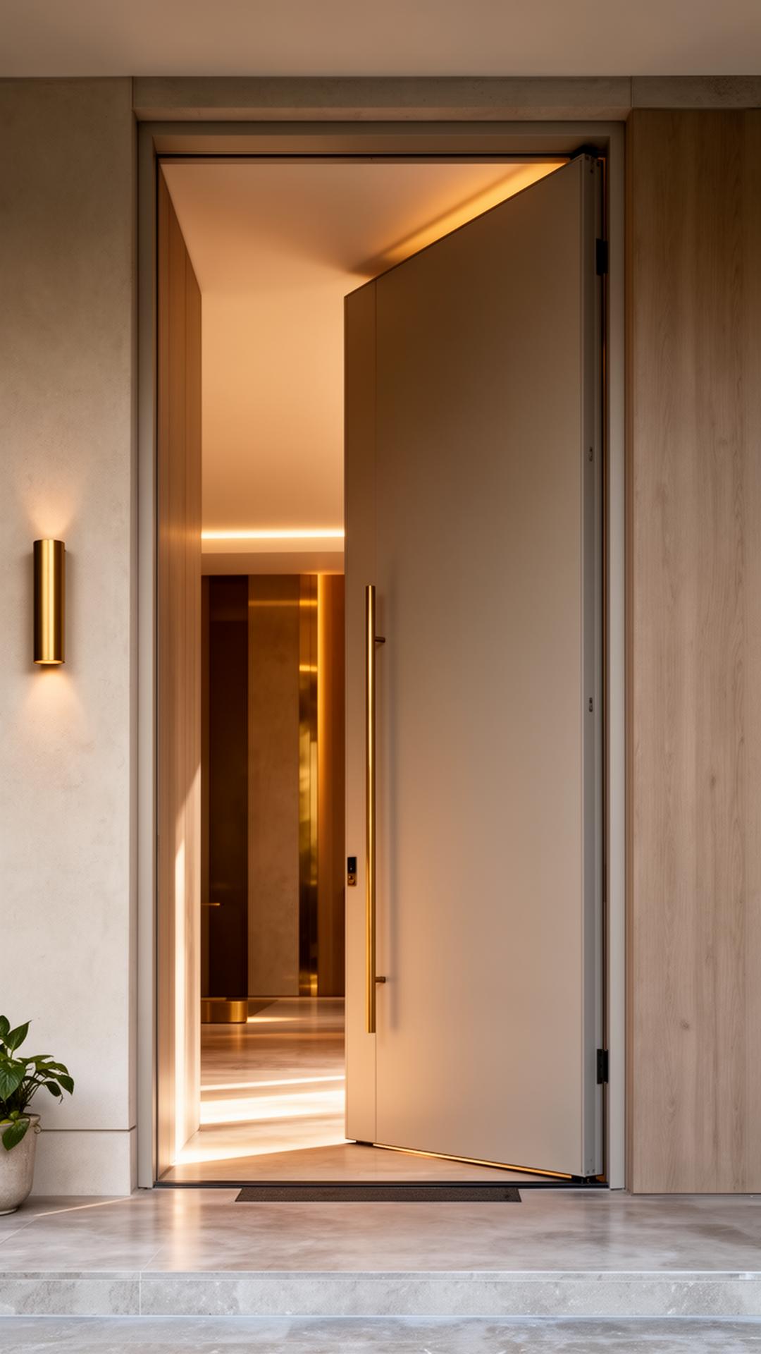 An antique brass handle on dark walnut — a detail from a private residence.